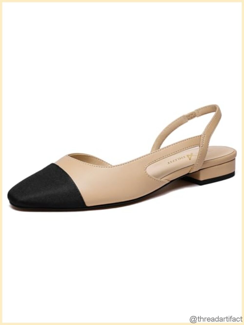 Slingback Flats Square Toe Ballet Low Heel Work Dress Shoes
